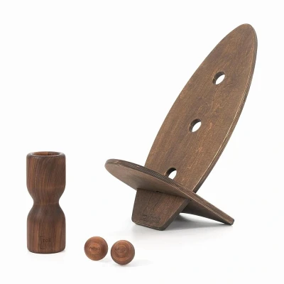Abbildung von rollholz Balance Board Set klein Walnuss dunkeles Brett 1 St