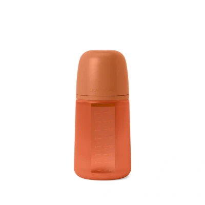 Abbildung von Suavinex, Flasche mit Silikonflasche, 240 ml, physiologischem Sauger SX Pro aus Silikon, Anti Colic Ventil, mittlere Durchflussmenge (M), für Babys + 3 Monate, Colour Essence, Ziegel