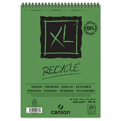 Abbildung von Canson XL® Recyclé Zeichenblock, DIN A5, 25 Blatt, 160 g/m² 1 kg