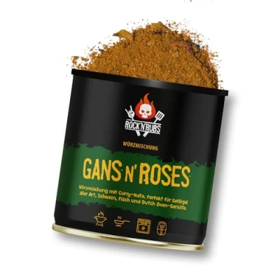 Abbildung von ROCK&#039;N&#039;RUBS Grillgewürz Gans N Roses Gewürzmischung mit feinen Rosenblütenblättern 140 g Dose