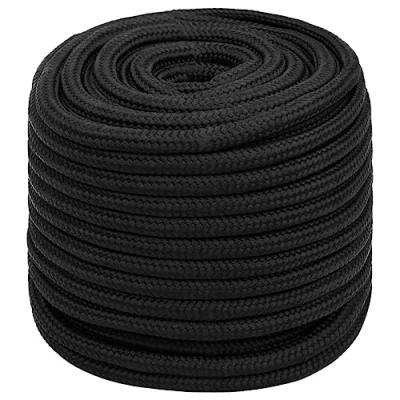 Abbildung von vidaXL Bootsseil Ankerleine Festmacher Tauwerk PP Leine Seil Tau Polypropylenseil Geflochten Flechtleine Schwarz 16mm 50m Polypropylen