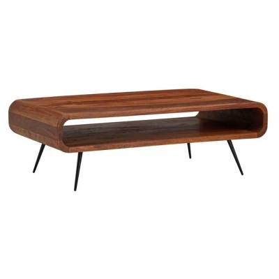 Abbildung von KADIMA DESIGN Couchtisch 90x55x30 cm Massivholz / Metall Sofatisch Eckig Wohnzimmer (Beistelltisch Modern Rechteckig), Wohnzimmertisch mit Stauraum, Kaffeetisch Massiv, Kleiner Tisch