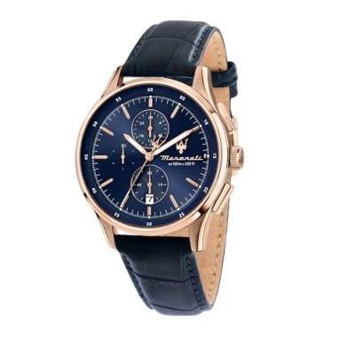 Abbildung von Maserati R8871624009 Herrenuhr Chronograph Sorpasso Blau/Roségoldfarben