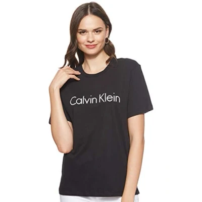 Abbildung von Calvin Klein Underwear Comfort Nachtwäsche Shirt, Damen, Größe: Large, Black/white