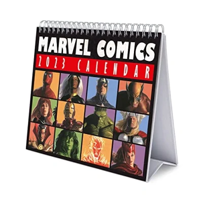 Abbildung von Grupo Erik Tischkalender 2023 Marvel Comics Kalender Quer Format zum Aufstellen FSC zertifiziert Offizielle Lizenz