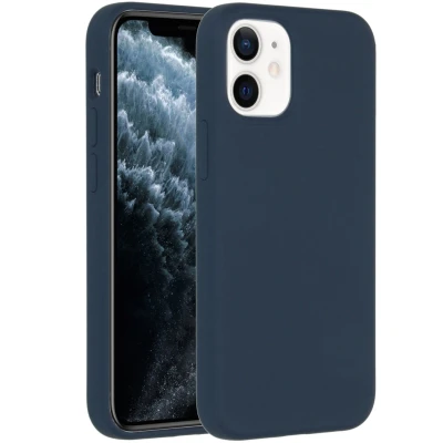 Abbildung von Apple iPhone 12 Mini Hülle Silikon Accezz Soft Case/Backcover Handyhülle Dunkelblau