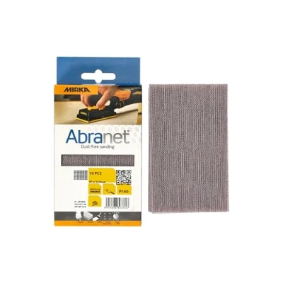 Abbildung von Mirka Abranet Netz Schleifstreifen 81x133 mm Klett / Korn P120 10 Stk zum Schleifen von Holz, Spachtel, Lack, Kunststoff AE178F1012