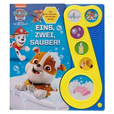 Abbildung von PAW Patrol Eins, zwei, sauber! Liederbuch mit Sound Pappbilderbuch 6 Melodien und Geräuschen: Tönendes Buch