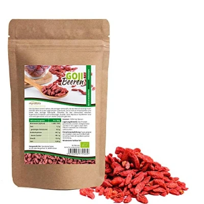Abbildung von Mynatura Bio Gojibeeren (2000g) I Goji Getrocknet Vegan Glutenfrei Cholesterinfrei Rohkostqualität Vielseitiges Lebensmittel DE ÖKO 044