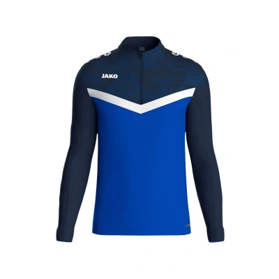 Abbildung von JAKO Ziptop Kinder Unisex Iconic Gr. 140 Royal/Marine Atmungsaktives Sport Sweatshirt für mit Keep Dry Funktion und wärmender, weicher Fleece Innenseite