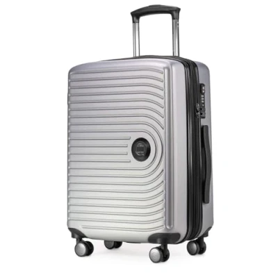 Abbildung von Hauptstadtkoffer Hartschalen Trolley &quot;Mitte, silberfarben, 55 cm&quot;, 4 Rollen, Koffer Handgepäck TSA Schloss Volumenerweiterung