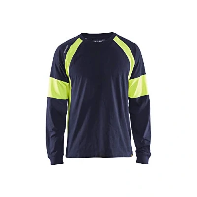 Abbildung von Blaklader 3520103088334XL Langarm T Shirt, Marineblau/Gelb, Größe 4XL