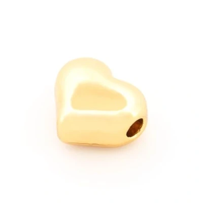 Abbildung von Vintageparts Perle als Herz 11 mm aus 304 Edelstahl mit 18K Goldbeschichtung zum Schmuck selber basteln, Ohrringe basteln