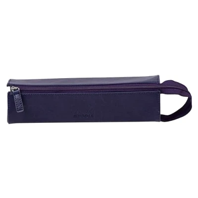 Abbildung von Rhodia 319035C Schlampermäppchen Rhodiarama, rechteckig 23x5x5 cm, flache Öffnung, langer Reißverschluss, praktisch und elegant aus Kunstleder Nachtsblau, 1 Stück