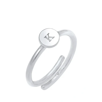 Abbildung von Elli Letter K Ring silvercoloured, Damen, Größe: 54, Silver coloured