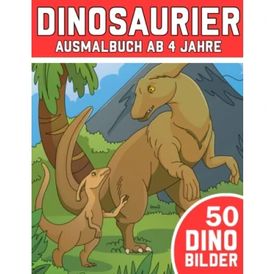 Abbildung von Dinosaurier Ausmalbuch ab 4 Jahre: 50 Dino Bilder I Figuren zum Ausmalen Malbuch Saurier Malvorlagen DIN A4