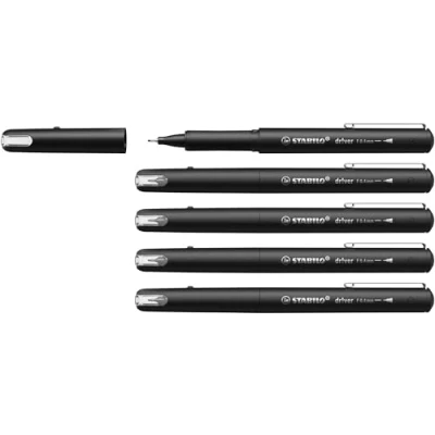 Abbildung von Premium Fineliner STABILO dr!ver 5er Pack schwarz