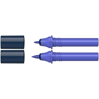 Abbildung von Schneider 040 Paint It Twinmarker Patronen (Brush Tip &amp; 1,0 mm Rundspitze, farbintensive Tinte auf Wasserbasis, für die Anwendung Papier, 95% recycelter Kunststoff) blue 025