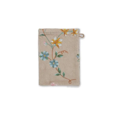 Abbildung von Les Fleurs Waschhandschuh khaki 16x22cm (1 Stück)