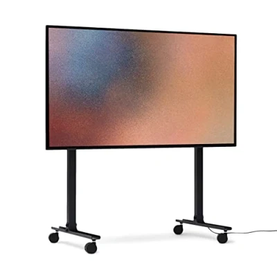 Abbildung von Pedestal Straight Rollin&#039; TV Ständer Rollbar für Bildschirm 40 bis 70 Zoll Mobiler Fernsehständer mit Rollen Fernseher Rollwagen Stilvoller Rollständer (Schwarz)
