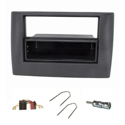 Abbildung von tomzz Audio 2414 025 Radioblende Set kompatibel mit FIAT Stilo Bj.2001 2008 Profi Version Schraubmontage Ablagefach Radioadapter ISO Antennenadapter DIN Entriegelungsbügel
