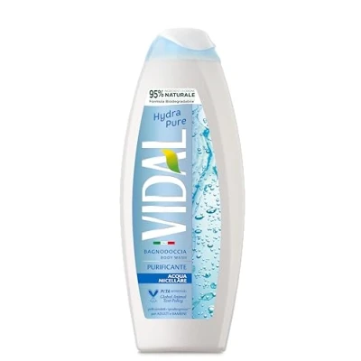 Abbildung von Vidal Duschgel Hydra Pure, reinigende Formel, angereichert mit Mizellenwasser, dermatologisch getestet, 600 ml