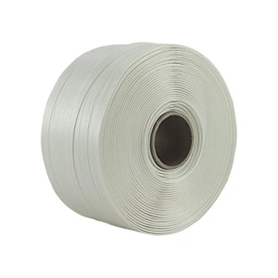 Abbildung von 2 Rollen Textil Umreifungsband Breite 19 mm Länge je 400 m Reißfestigkeit 975 KG Kern 76