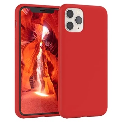 Abbildung von EAZY CASE Premium Silikon Handyhülle kompatibel mit iPhone 11 Pro, Slimcover Kameraschutz und Innenfutter, Silikonhülle, Schutzhülle, Bumper, Handy Case, Hülle, Softcase, Rot