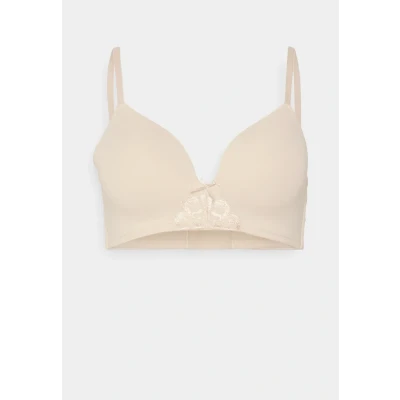 Abbildung von Dorina Soft BH ohne Bügel, Damen Weich Bequem Unsichtbar T Shirt mit leicht gepolsterter, Michel D, Beige, 65B