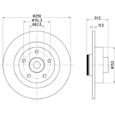 Abbildung von HELLA 8DD 355 133 651 Bremsscheibe 290 11 05/05 114,3 voll beschichtet mit ABS Sensorring, Radlager, Radnabe RENAULT: Espace 5
