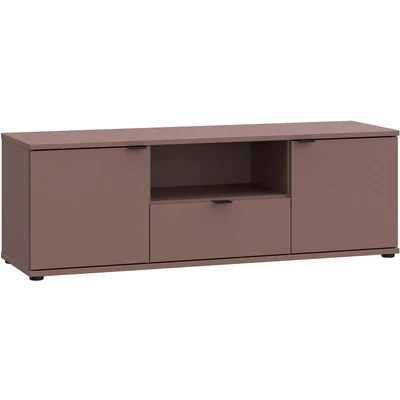 Abbildung von FORTE Lowboard Ganymede (Breite 129,8cm), TV Board, Stauraum, Schublade, Metallgriffe, Kabelführung