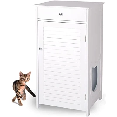 Abbildung von WONDERMAKE Tierhaus Katzenschrank für Katzentoilette Katzenklo Schrank Katzenhaus Toilette