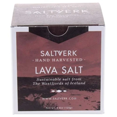 Abbildung von Saltverk Salt Meersalzflocken mit Aktivkohle gefärbt Sea Flakes 125 g schwarzes, isländisches Feinschmecker Salz