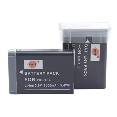 Abbildung von DSTE Electron 2 Pack NB 13L Ersatz Batterie Akku Kompatibel mit Canon G5X, G7X, G9X, G5X Mark II, G7X G9X II