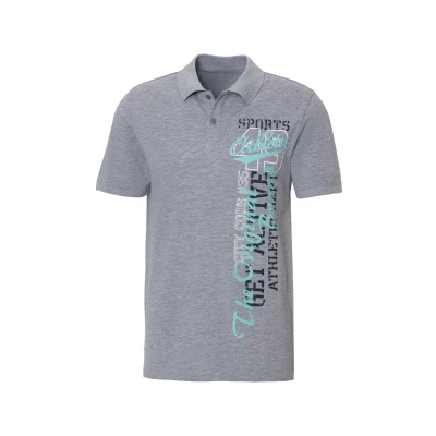 Abbildung von John Devin Poloshirt, mit großem Druck vorn aus Baumwoll Piqué