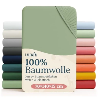 Abbildung von Spannbettlaken Atmungsaktives weiches und wärmendes Spannbettlaken, Laleni, Baumwolle, Gummizug: rundum, (2 Stück), Kinderbett, Spielgitter, Wiege oder Stubenwagen mit Rundumgummizug