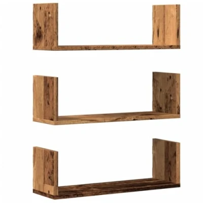 Abbildung von vidaXL Regal Wandregale 3 Stk. Altholz Optik 58x18x18 cm Holzwerkstoff, 1 tlg.