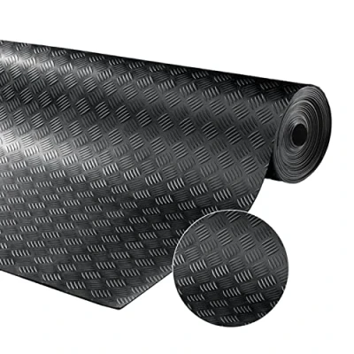 Abbildung von uyoyous Gummimatte Meterware Gummiboden 500x100 cm Gummiläufer Riffelblech Bodenbelag Werkstatt Bodenmatte Schutzmatte Antirutschmatte Gummiplatte Gummimatten für Garage Keller