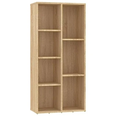 Abbildung von vidaXL Bücherregal 7 Fächer Standregal Aktenregal Wandregal Raumteiler Raumtrenner Regal Schrank Büroregal Sonoma Eiche 50x25x106cm Holzwerkstoff