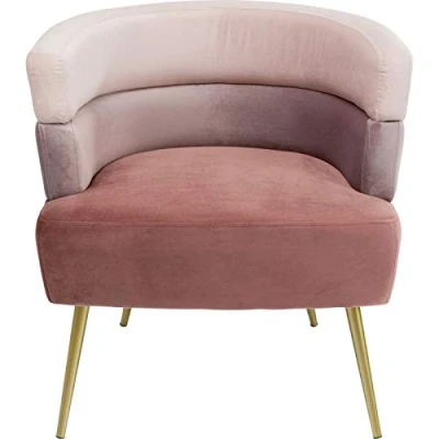 Abbildung von Kare Design Sessel Sandwich, Rosa, Sessel, Cocktailsessel, Samtoptik, Stahl Beine, 71x65x64 cm (H/B/T)