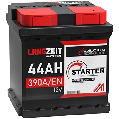 Abbildung von LANGZEIT Autobatterie 44AH 12V 390A/EN Starterbatterie ersetzt Batterie 36Ah 38Ah 40Ah 42Ah 45Ah
