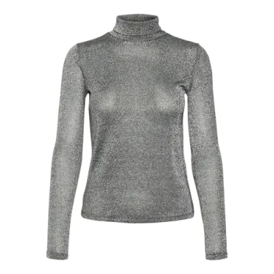 Abbildung von Vero Moda Vmsarah Alberte Highneck Strickpullover, Damen, Größe: XL, Black/silver