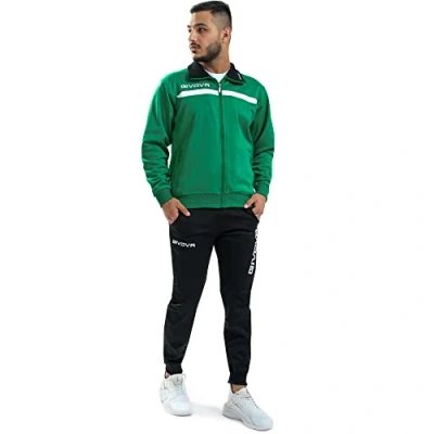 Abbildung von Givova Jungen Anzug Eins Full Zip Jumpsuit, Grün/schwarz, XS L EU
