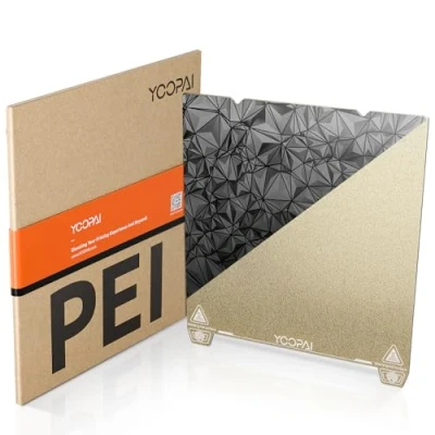 Abbildung von YOOPAI Doppelseitig Texturiert PEI + Glattes PEO Druckplatte 235x235mm, Magnetisch Spring Steel Druckbett für Creality Ender 3/ 3 Pro/Ender V2/ S1/ Neo/Voxelab Aquila