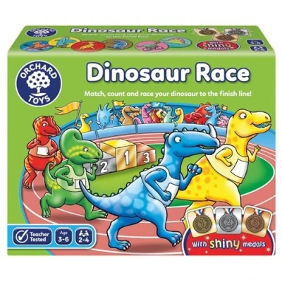 Abbildung von Orchard Toys Dinosaur Race Game, Fun Board Game for Children Age 3 6, Perfect Fans, Family Educational Toy