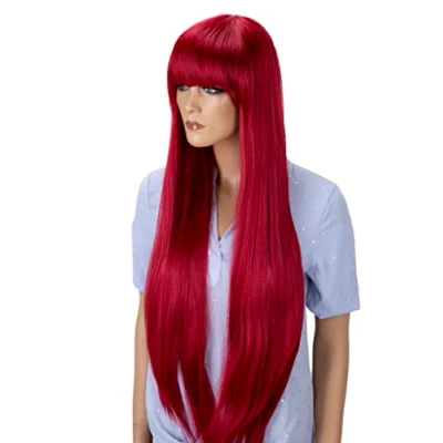 Abbildung von CAISHA 80cm Langhaar Perücke Fiona Fashion Wig Cosplay Glatt Rot FZ502e