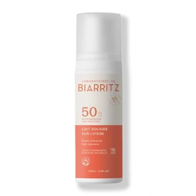 Abbildung von Laboratoires de Biarritz Sonnenmilch LSF50 Bio zertifiziert Gesicht und Körper Leichte cremige Textur 100 ml Made in France