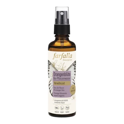 Abbildung von farfalla Orangenblüte Bio Pflanzenwasser 75ml Pflegendes &amp; erfrischendes Orangenblütenhydrolat Gesichtswasser 100% zertifizierte Naturkosmetik für reife trockene Haut