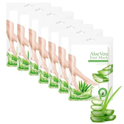 Abbildung von Thoquene 7 Paar Hornhaut Entfernen Fußpeeling Fussmaske Socken, Feuchtigkeitsspendende Foot Peel Mask, Fußmaske(aloe Vera)