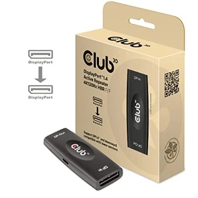 Abbildung von Club3D DisplayPort™ 1.4 Aktiver Repeater/Signalverstärker 4K120Hz HBR3 B/B